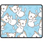 Seamless-little-cat-dragonfly-pattern Double Sided Fleece Blanket (Medium)  58.8 x47.4  Blanket Front