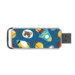 Seamless-pattern-vector-with-spacecraft-funny-animals-astronaut Portable Usb Flash (one Side) by Jancukart