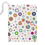 Flower Floral Pattern Drawstring Pouch (5XL) Back