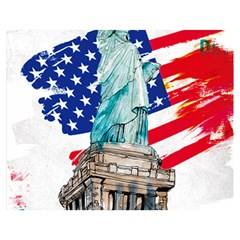 Statue Of Liberty Independence Day Poster Art Double Sided Flano Blanket (medium)  by Jancukart