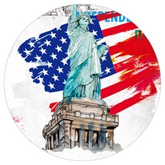 Statue Of Liberty Independence Day Poster Art Round Trivet by Jancukart