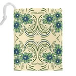 Folk flowers print Floral pattern Ethnic art Drawstring Pouch (5XL) Back