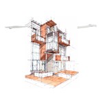 Rag-flats-onion-flats-llc-architecture-drawing Graffiti-architecture Lightweight Drawstring Pouch (S) Back