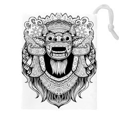 Balinese-art Barong-drawing-bali Drawstring Pouch (4xl) by Jancukart
