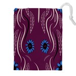 Folk flowers print Floral pattern Ethnic art Drawstring Pouch (4XL) Front