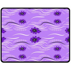Folk Flowers Print Floral Pattern Ethnic Art Double Sided Fleece Blanket (medium)  by Eskimos