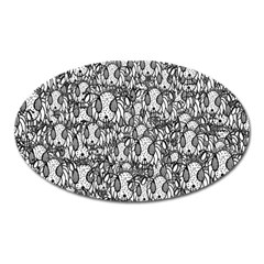 Sketchy Monster Insect Drawing Motif Pattern Oval Magnet by dflcprintsclothing