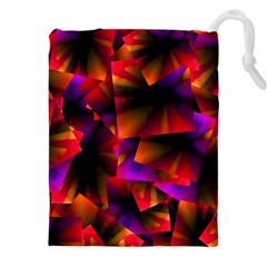 Squares Motif Geometric Pattern Drawstring Pouch (5xl) by dflcprintsclothing