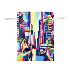 City-street-car-road-architecture Lightweight Drawstring Pouch (m) by Jancukart