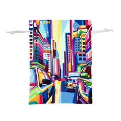 City-street-car-road-architecture Lightweight Drawstring Pouch (l) by Jancukart