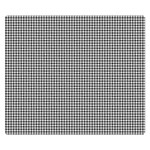 Soot Black and White Handpainted Houndstooth Check Watercolor Pattern Double Sided Flano Blanket (Small)  50 x40  Blanket Front