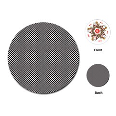 Small Black And White Watercolor Checkerboard Chess Playing Cards Single Design (round) by PodArtist