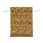 Esparto-tissue-braided-texture Lightweight Drawstring Pouch (S) Back