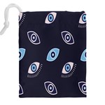Eyes Evil Eye Blue Pattern Design Drawstring Pouch (5XL) Back