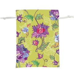 Blue Purple Floral Pattern  Lightweight Drawstring Pouch (xl) by designsbymallika