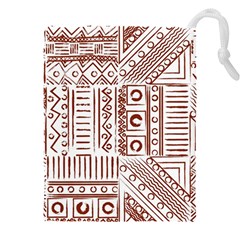 Tribal Pattern Vintage Texture Drawstring Pouch (4xl) by Sapixe