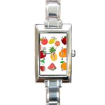 Fruits Cartoon Rectangle Italian Charm Watch Front