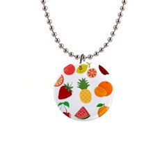 Fruits Cartoon 1  Button Necklace by Sapixe