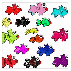 Fish Fishes Marine Life Swimming Water Square Satin Scarf (36  X 36 ) by Sapixe