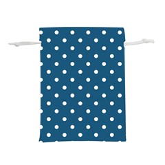 Polka-dots-blue White Lightweight Drawstring Pouch (s) by nateshop