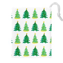 Christmas Trees Watercolor Decoration Drawstring Pouch (5xl) by artworkshop