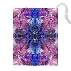 Magenta On Cobalt Drawstring Pouch (4xl) by kaleidomarblingart