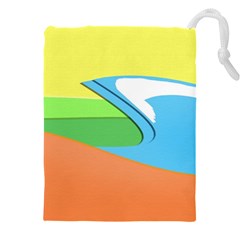 Waves-beach-sun-sea-water-sky Drawstring Pouch (5xl) by Jancukart