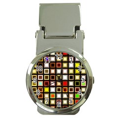 Squares-colorful-texture-modern-art Money Clip Watches by Jancukart