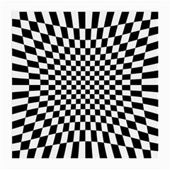 Illusion Checkerboard Black And White Pattern Medium Glasses Cloth by Zezheshop