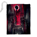 Stranger Things Fantasy Dark  Red Drawstring Pouch (5XL) Back