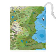 Grand Duchy Of Valderin Fantasy Map Drawstring Pouch (5xl) by Amaryn4rt