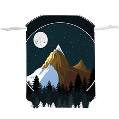 Mountains Forest Moon Stars View  Lightweight Drawstring Pouch (xl) by Wegoenart