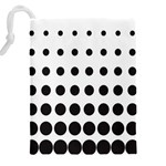 Halftone Pattern Dot Modern Retro Texture Circle Drawstring Pouch (5XL) Back