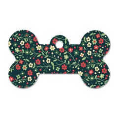 Flowering-branches-seamless-pattern Dog Tag Bone (two Sides) by Zezheshop