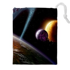 Planets In Space Drawstring Pouch (5xl) by Sapixe