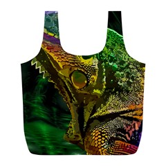 Chameleon Reptile Lizard Animal Full Print Recycle Bag (l) by Wegoenart