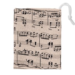 Art Vintage Music Paper Background Design Drawstring Pouch (5xl) by Wegoenart