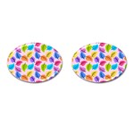 Pattern Illustration Background Abstract Leaves To Dye Cufflinks (Oval) Front(Pair)