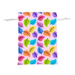 Pattern Illustration Background Abstract Leaves To Dye Lightweight Drawstring Pouch (L) Front