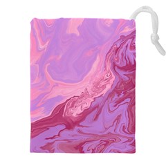 Illustration Art Pink Design Wallpaper Drawstring Pouch (4xl) by Wegoenart