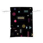 Illustration Geometric Art Colorful Shapes Lightweight Drawstring Pouch (M) Back