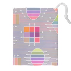 Illustration Pastel Shape Geometric Drawstring Pouch (4xl) by Wegoenart