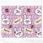 Illustration Rabbit Cartoon Background Pattern Rectangular Jigsaw Puzzl Front