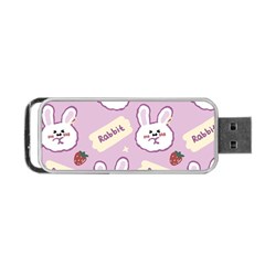 Illustration Rabbit Cartoon Background Pattern Portable Usb Flash (one Side) by Sudhe