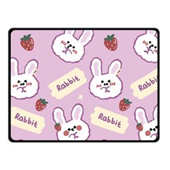 Illustration Rabbit Cartoon Background Pattern Double Sided Fleece Blanket (small)  by Sudhe