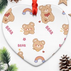Illustrations Bear Cartoon Background Pattern Ornament (heart) by Sudhe