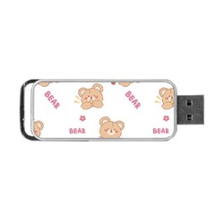 Illustrations Bear Cartoon Background Pattern Portable Usb Flash (two Sides) by Sudhe