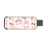 Pig Cartoon Background Pattern Portable USB Flash (Two Sides) Back