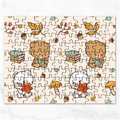 Illustration Bear Cartoon Background Pattern Rectangular Jigsaw Puzzl by Sudhe