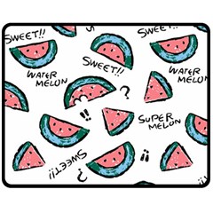 Illustration Watermelon Fruit Sweet Slicee Fleece Blanket (medium)  by Sudhe